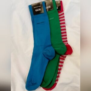 Hugo Boss Men's Sock Set - Blue, Green, Red Stripes